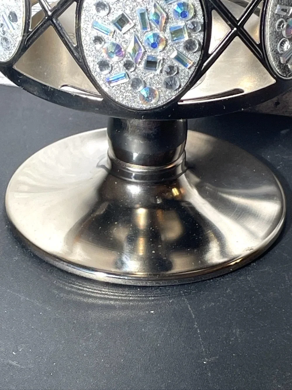 Bath & Body Works Crystal Mosaic Silver Candle Holder 3-Wick very hard to find - Picture 5 of 7